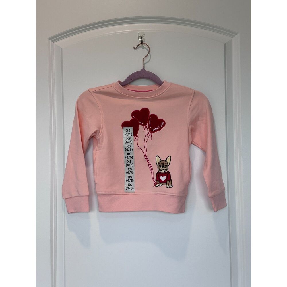 NWT Scotch & Soda Valentine's Day Relaxed Fit Crewneck Sweatshirt Pink Size XS